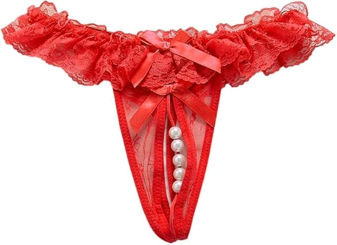 meezx fashion Open-Crotch G-String Thong with Pearl Beading and Bow Detail-picture-39