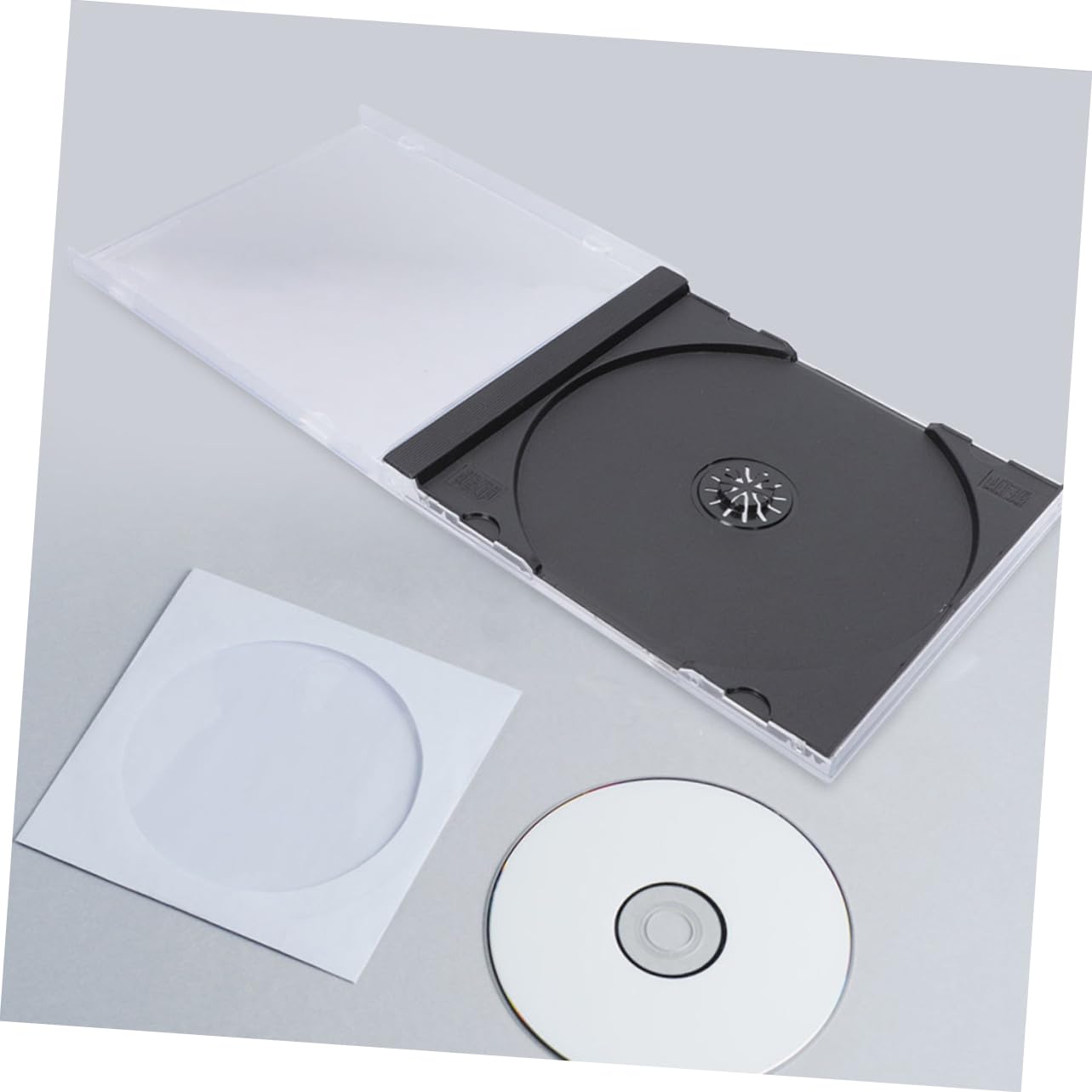 Custodia Trasparente Impilabile e Facile da Identificare in Plastica, Confezione da 10 Pezzi per CD per Dischi in Casa o Scuola