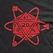 Guerrilla Tees D20 Atom Shirt Funny Tshirts dice Game Shirt Board Games, Black, Large