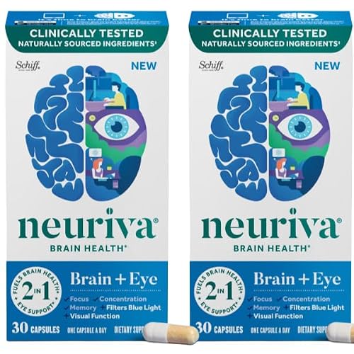 NEURIVA Brain + Eye Supplement for Memory, Focus & Concentration