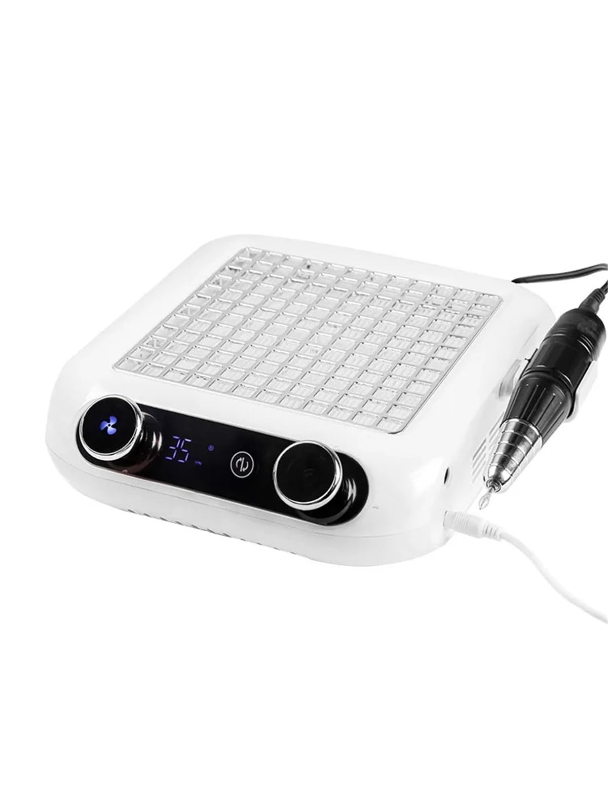 Odkurzacz do paznokci, Bardzo wydajny odkurzacz do paznokci z wyświetlaczem LCD, 48 W, odkurzacz do paznokci, sprzęt do paznokci, wiertarka 35000 obr./min, 2 w 1