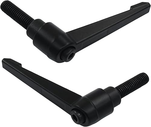 Vista 21 de 2 manijas de palanca de sujeción ajustables M8 x 3.150 in de rosca macho, manijas ajustables con botón de palanca de trinquete, manijas de tornillo