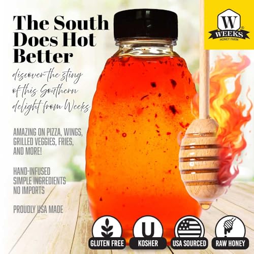 Weeks Extra Hawt Hot Honey 16 oz Botella de Squeeze miniatura 2