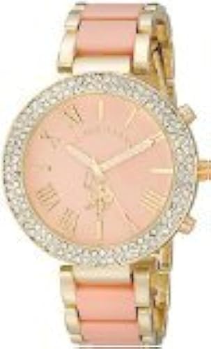 US Polo Assn para Mujer USC40063tono dorado y brazalete rosa reloj