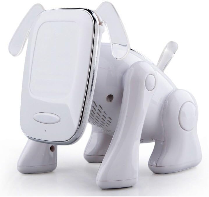 Cartoon Robot Dog Speaker, Mini Wireless Bluetooth Speaker 3.0+EDR with 2x 3W Higher Bass Sound Effect, Micro-suction Holder Can Support iPhone iPad Mini Samsung Android Mobile Phones for Handsfree Operation, Supports TF Card and Flash Disk Reading, FM Radio