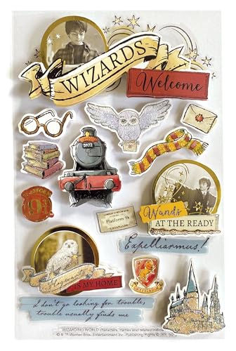 Paper House Productions Harry Potter Die-Cut 3D Scrapbook Sticker Sheet - Watercolor Icons