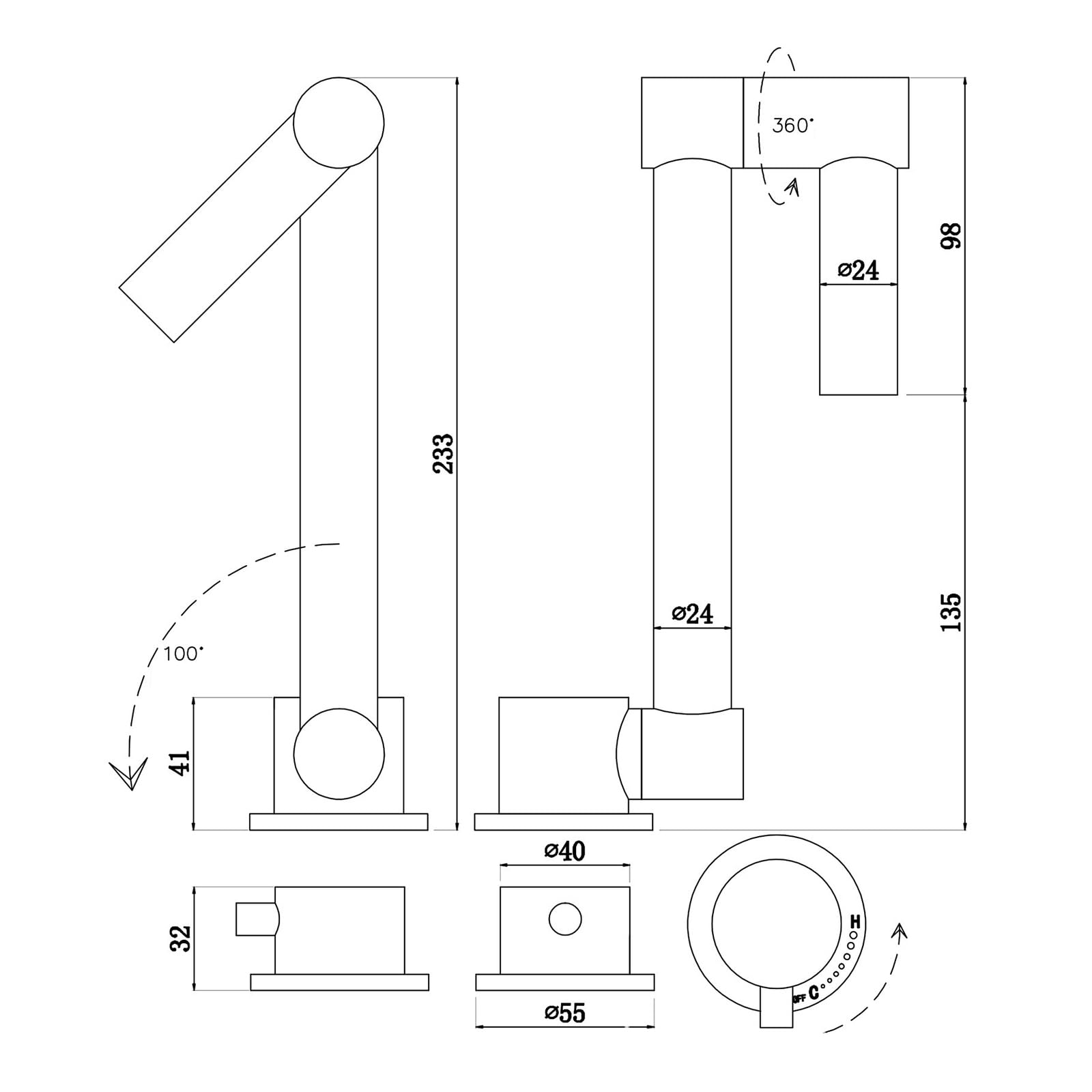 Genérico Grifos de Cocina Grifos de Fregadero Mezclador Gris Plegable para Furgoneta Camper Mezclador de Acero Inoxidable