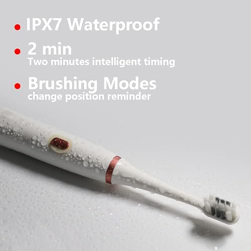 Paquete de 2 con 12 cabezales de cepillo 6 modos de cepillado alternativos temporizador inteligente de 2 minutos cepillo de dientes eléctrico sónico