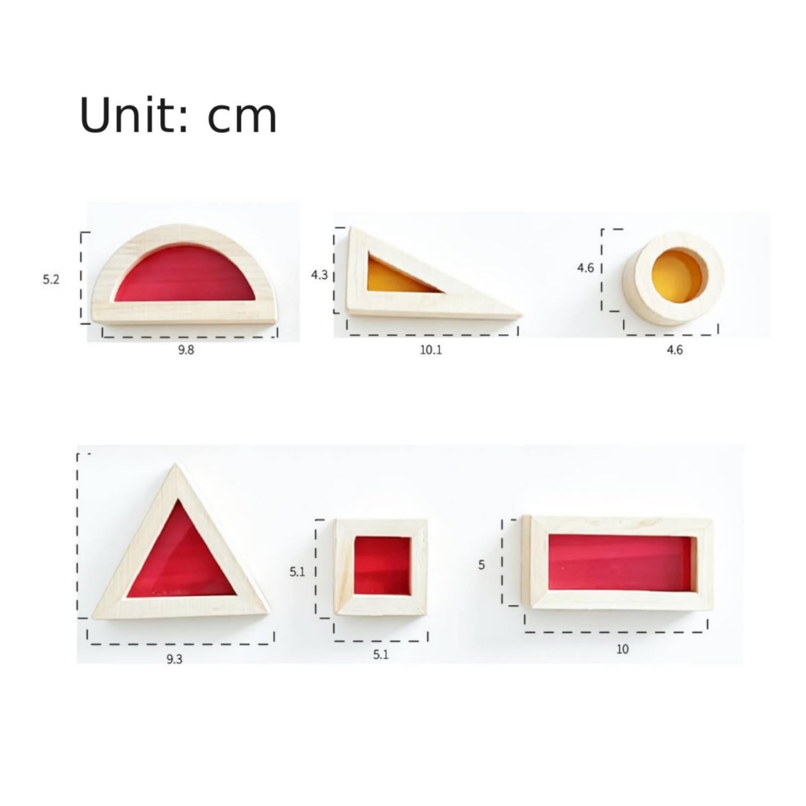 Blocchi da Costruzione in Legno Colorato | Sensoriale, Costruzioni in Legno con Inserti Colorati, Traslucido, per Scuola Dell'infanzia, Area Giochi, Bambini, Neonati, Stile A