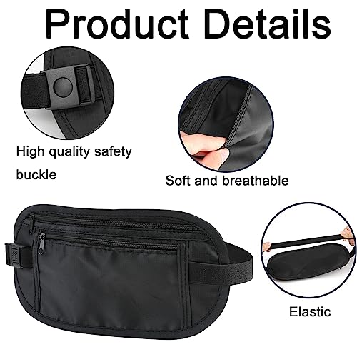 NHCDFA-Money-Belts-for-Travel-Hidden-Hidden-Wallet-Secure-Money-Belt-for-Travelling-Anti-Theft-Passport-Wallets-Outdoor-Sport-Exercise-Travel-Passport-Cash-Money-Use-Black