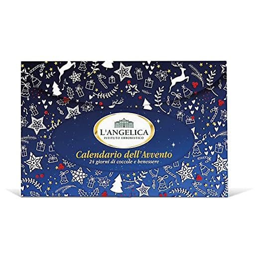 L'Angelica, Calendario dell'Avvento, 24 Giorni di Coccole e Benessere, Cofanetto con 24 Tisane fra cui Tisane Fredde, Calde, Emozioni al Cacao, Tisane Calde Funzionali e Tisane Calde Superfood