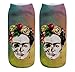 Inf-way 3D Print Casual Socks, Unisex Ankle Socks for Gift(Frida Kahlo 8 Pairs)