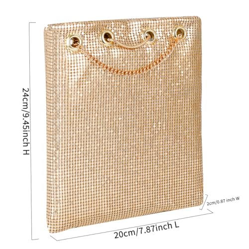 Juanaline Metal Mesh Purse Shoulder Bags Crossbody Bag For Women Metal Mesh Evening Handbags Clutch Purses In Gold thumb #6