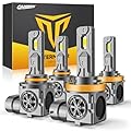 Termitor 2025 Latest 9005/HB3 H11/H9 LED Bulbs Combo, 90000LM 10X Super Bright, 1:1 Halogen Size Fog Light Bulbs, 70000+ Hours Lifespan Plug and Play, Pack of 4