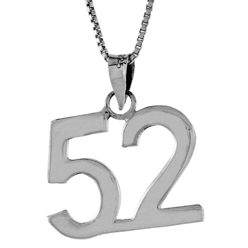 Amazon.com: Sterling Silver Number 52 Necklace for Jersey