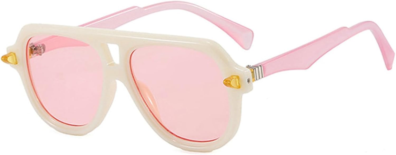 willochra Retro Double Bridges Pilot Men Rivets Sunglasses Fashion Clear Gradient Shades UV400 Women Punk Sun Glasses - Image 2