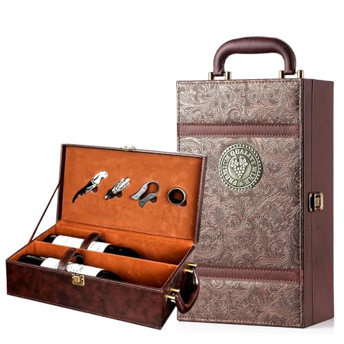 Weinflasche Box Sommelier Set Wein Geschenk Set Weintragekoffer...