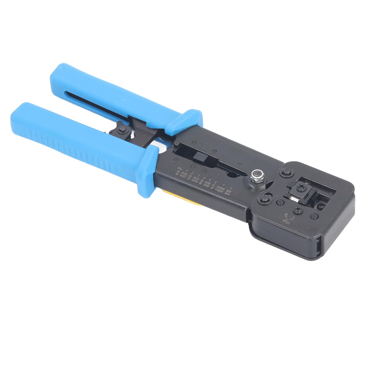 6P8P Kit d'outils de sertissage RJ45 pince à sertir coupe-fil testeur de réseau ensemble de têtes de cristal pour outil de maintenance d'installation de réseau acier PP 50 pièces