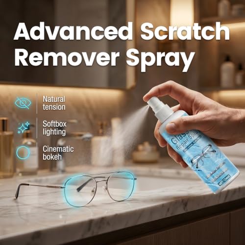 Image of Lens Scratch Repair Spray,120ML Glasses Scratch Remover and Cleaner For Eyeglasses, Sunglasses and Reading Glasses, Removes Scratches, Fingerprints, Oil and Dust，1