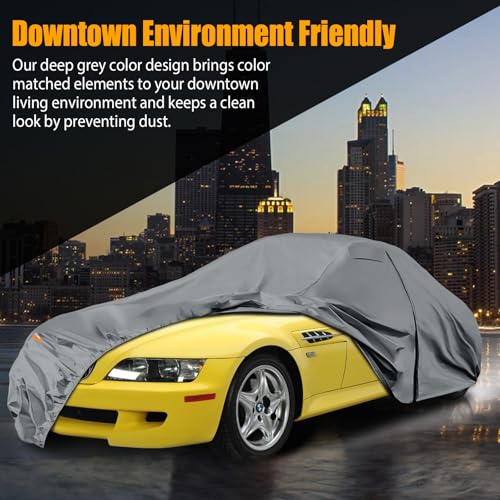 Image of Waterproof Premium Car Covers Replace for 1996-2008 BMW Z3, 10 Layers Heavy Duty All Weather Car Cover with Zipper Door, Windproof Bands for Snow Rain Dust Protection