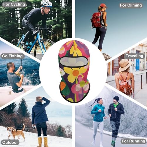 Balaclava para hombre y mujer, máscara completa para esquiar, con diseño de mariposas y flores, cubre cara para ciclismo miniatura 6