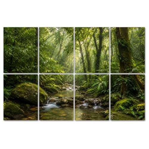 8 Pack Paneles Acústicos Decorativos de Arte Verde Multi4 48x32 pulgadas para Estudios y Oficina miniatura 1