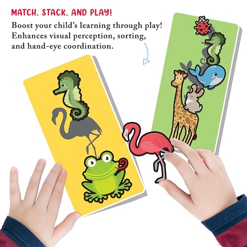 Image of Bright Brain Shadow Stacker Animal Matching Game | Shadow Recognition Sorting Puzzle for Kids Ages 3+ | Educational Learning Toy | Best Gift for Boys & Girls | By Majestic Book Club