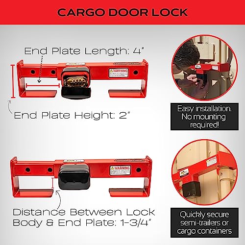 Equipment Lock Cargo Door Lock - Combination - Steel Cargo Door Lock - Truck Accessories And Storage - Maximum Security Door Lock - For Semi Trailer Trucks And Containers - Red (Cdl-C) #TOP3