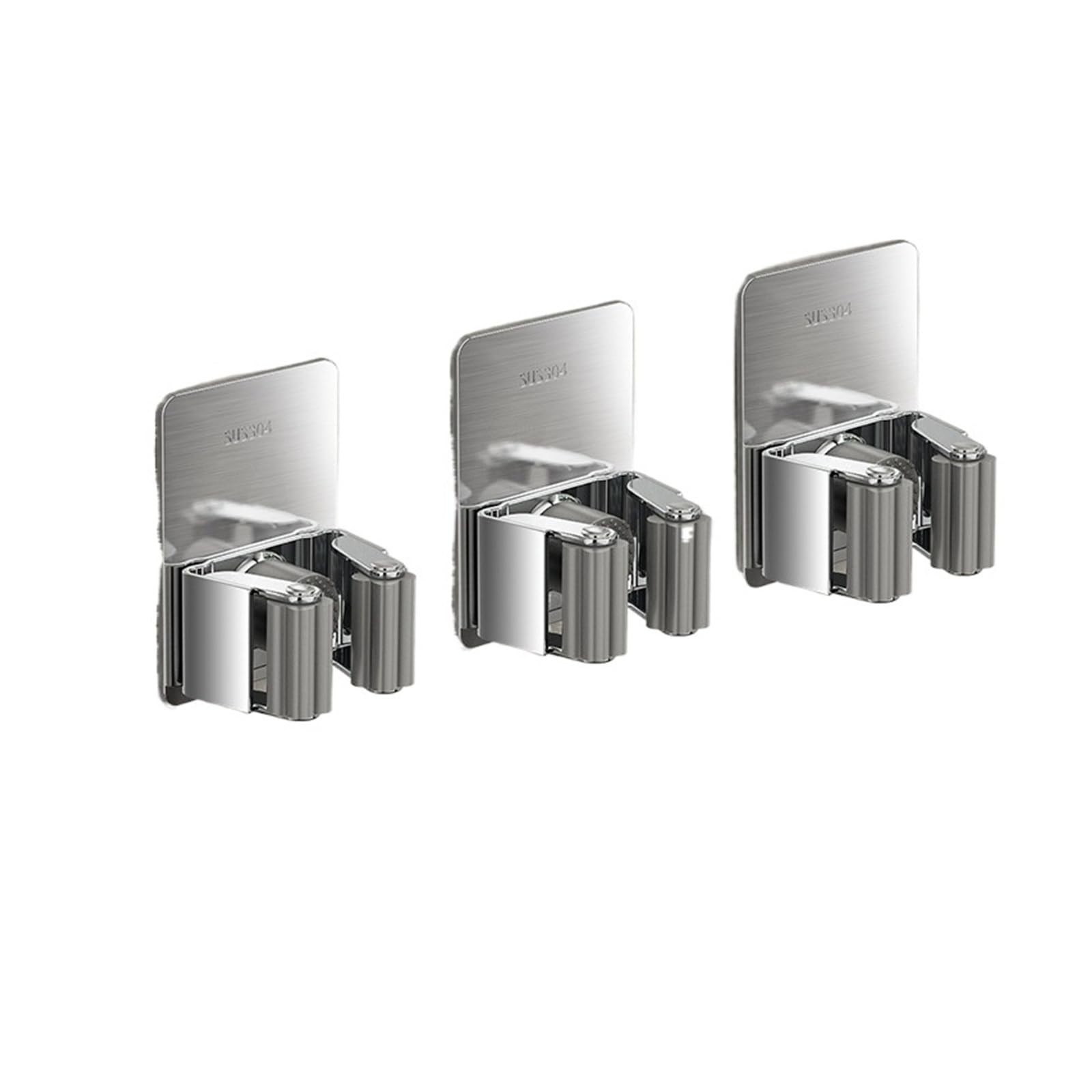 Zguouzantye 3Pcs Silvery A 1 Wall Mount Rack For Mop Broom Storage