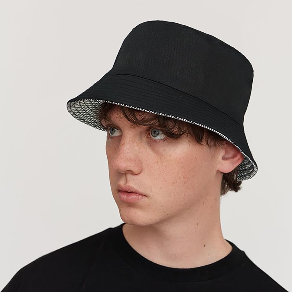 MESU Bobs Trendy Metal Cape Double Face Beach Fisherman's Hat Femmes Hommes Chapeau de Jeune Fille pour