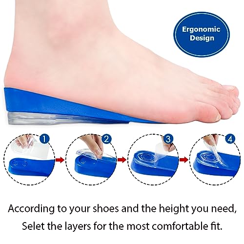 Dr. Shoesert 3-Layer Adjustable Height Increase Insoles, 3/4 Length Shock Absorption Cushion Heel Lift Inserts4
