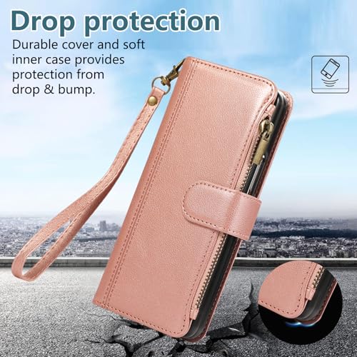 Coque Samsung Z Fold 6 en cuir or de qualité supérieure avec porte-cartes - 5