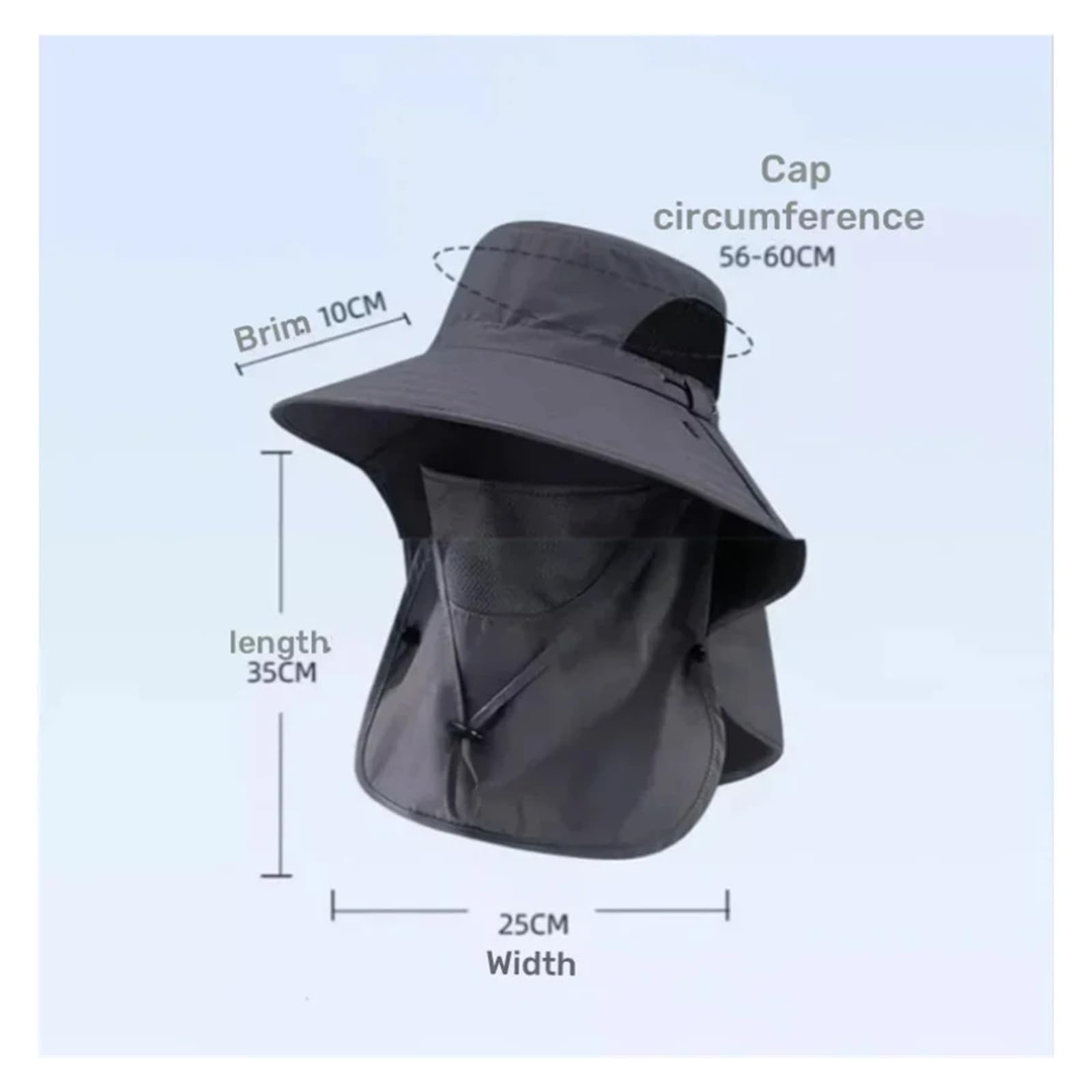 Genérico Sombrero Unisex for el Sol al Aire Libre con Solapa for Cuello for Pesca, Senderismo, Camping