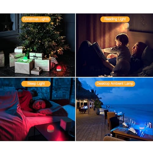 Kintion Portable Night Light, Dimmable 8 Color Lighting, 1800mAh Battery Rechargeable, Small LED Lamp for Nursery, Baby, Kids and Adults(1pcs) - Image 6