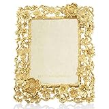 Jay Strongwater Floral Cluster 5" x 7" Photo Frame Gold