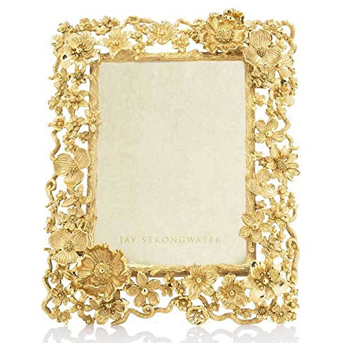 Jay Strongwater Floral Cluster 5" X 7" Photo Frame Gold #TOP10