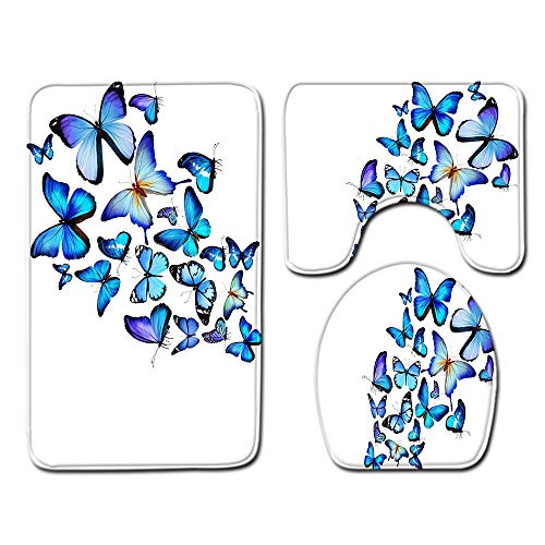 Claean-Acces-Home Wc Deckelbezug Ins Style Schmetterlingsmuster Flanell Badematte/Toilettenkissen Set Wohnkultur Anti… – Bild 6