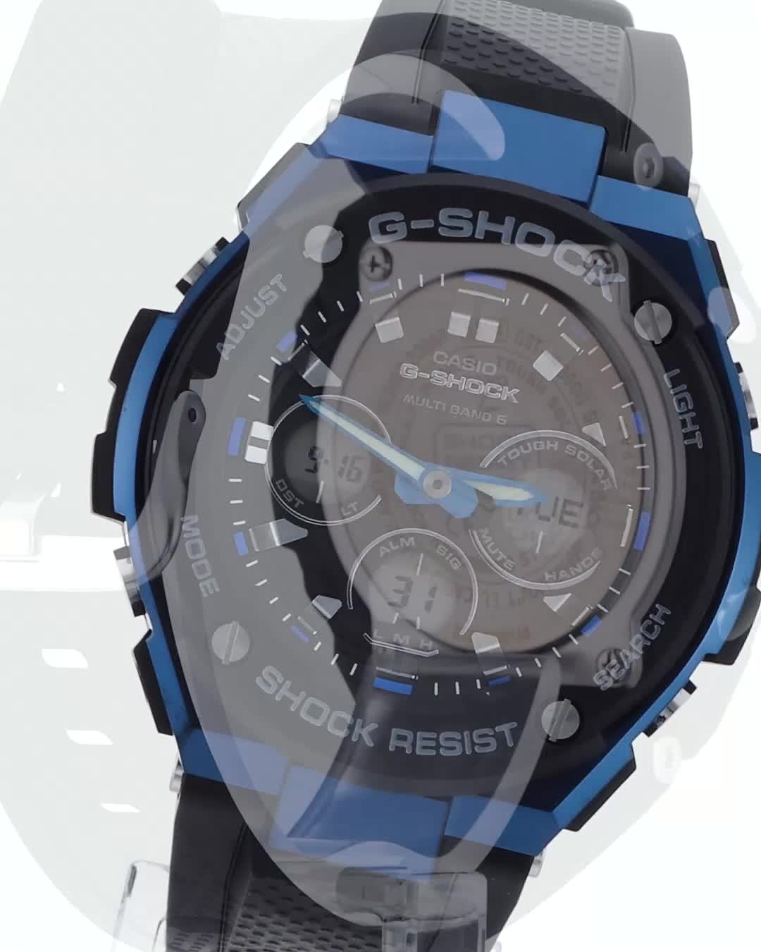 【美品】 G-SHOCK GST-W300G 電波ソーラー ブルー ブラック 楽天市場】G-SHOCK Gショック 電波 ソーラー G-STEEL ミドル