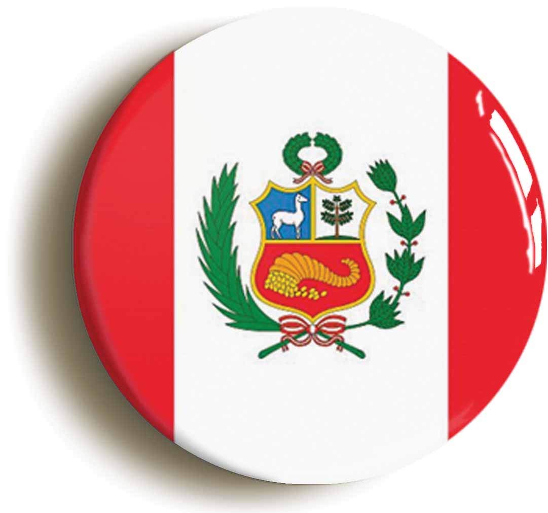Peru National Flag Fridge Magnet (Circular 2inch / 50mm Diameter)