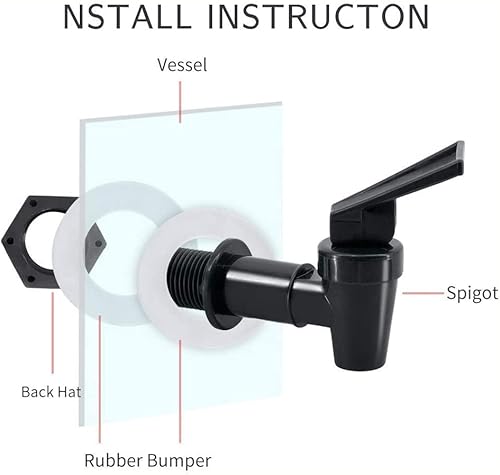 Miniatura 5 de Botella de agua de repuesto para grifo de refrigerador, juego de grifo dispensador de agua, boquilla de plástico sin BPA, palanca de bebida, válvula