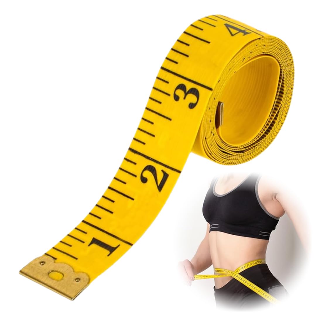 2 en 1 - cinta métrica de cm + cinta de corte de PULGADAS 200 cm en paquete, cinta métrica, cinta métrica suave de modista, metro, cinta métrica suave de modista, grasa corporal