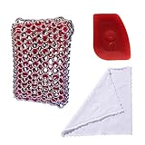 Cast Iron Skillet Cleaner, 316 Chainmail Scrubber Built-in Silicone Cast Iron Cleaner for Cast Irons Grill Pan Skillet Wok Bakeware Easy to Use Dishwasher Safe, Scrubber + Scraper + Towel