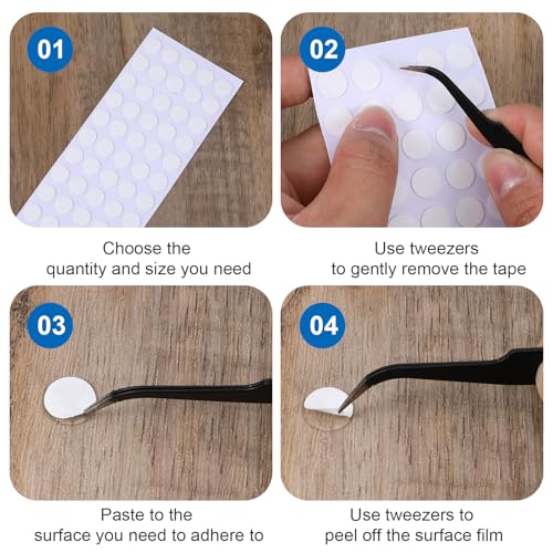 SHENLIU 1000 Stück Klebepunkte Doppelseitig, Rund Klebende Aufkleber Transparente Foto Klebepads Keine Spuren Klebeband Selbstklebende Klebepunkte für Poster Ballon DIY Party Festival Deko (10mm)