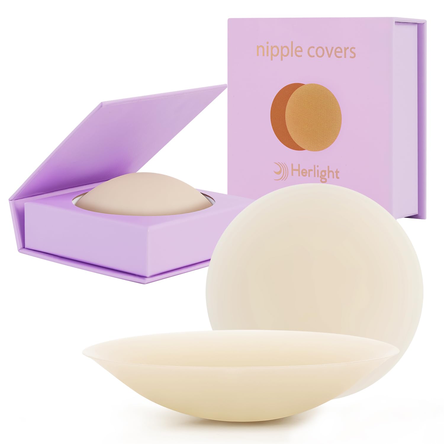 herlight Nipple Covers for Women – Reusable Sticky Silicone Nipple Covers, Seamless Invisible Washable Design with Travel Box-picture-20