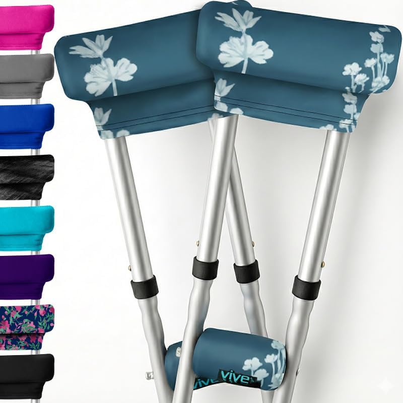 Vive Premium Crutch Pads &amp; Hand Grips - Comfortable, Breathable