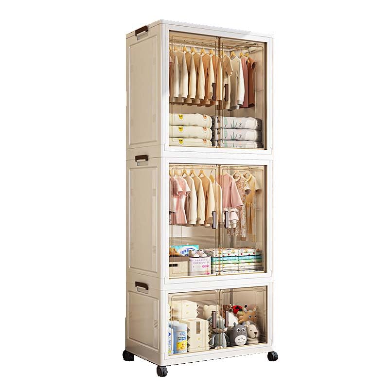 Organizador de armario portátil de plástico con gran capacidad para almacenamiento de dormitorio