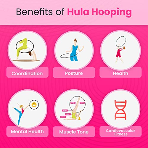 Lemail wig Hula Hoops for Adults Weight Loss, Weighted Hula Hoop for Exercise and Fitness, 8 Sections Adjustable Weights, Weighted Hoola Hoop for Adults and Home Workout