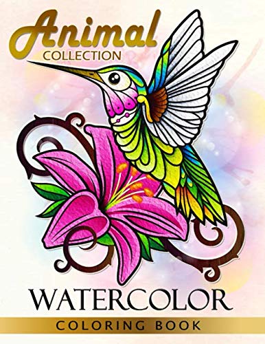 Animal Water Color Coloring Book: An Adults Coloring Pages Stress Relieving Designs Patterns