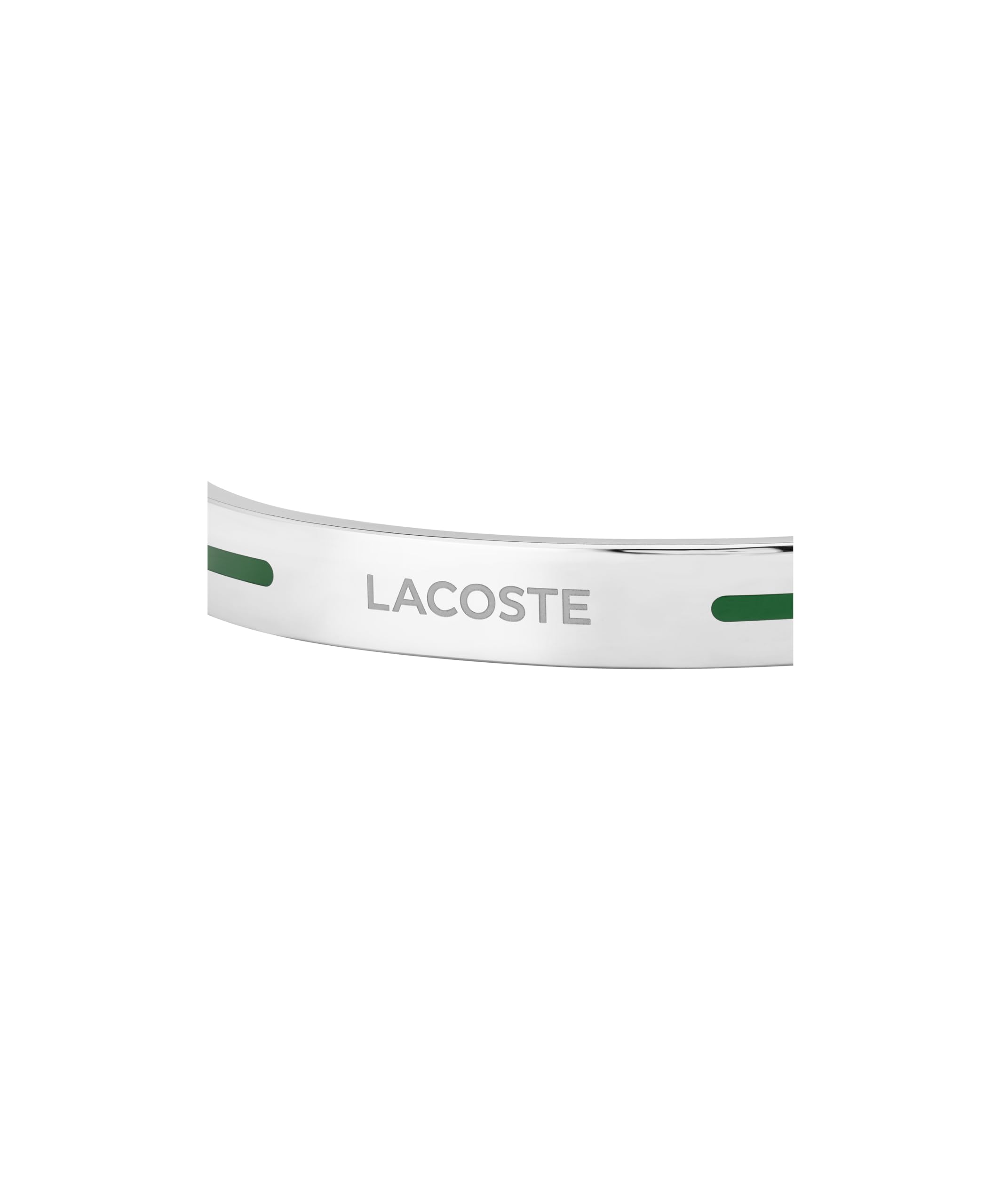 Lacoste Bracelet Rigide Ouvert pour Homme Collection ADVENTURER en Acier Inoxydable - Disponible en Argent ou Or