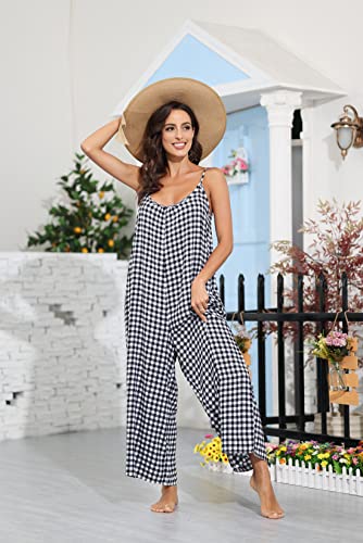 Image of BUENOS NINOS Women's V Neck Floral Maxi Dress Boho Printed Adjustable Spaghetti Strap Ethnic Beach Long Dress with Pockets